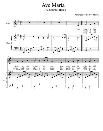 Ave Maria (Lourdes Hymn - Key of G) - Digital Download