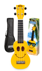 Smiley Face Sopranino Ukulele with Bag, Yellow