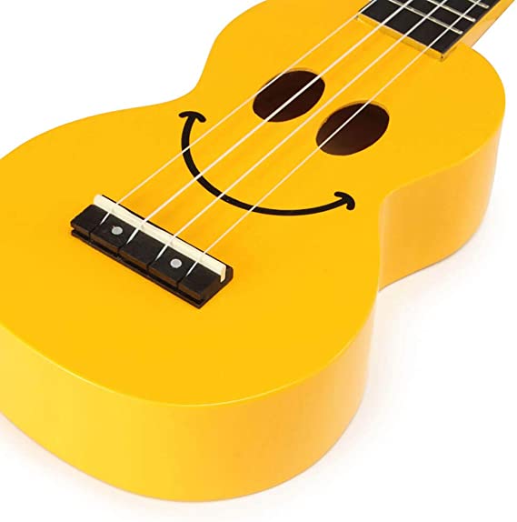 Smiley Face Sopranino Ukulele with Bag, Yellow