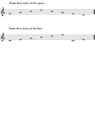 Basic Note Names Practice Sheet - Free - Digital Download