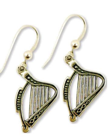 Harp Earrings - Sterling Silver