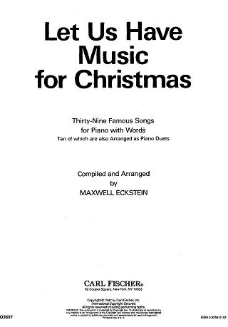 Let Us Have Music For Christmas
