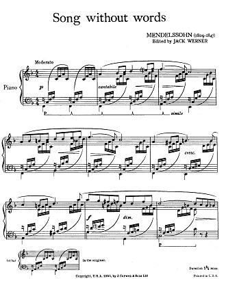 Mendelssohn: Song Without Words